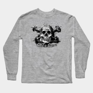 Grit and Guts Skull Black and Grey Long Sleeve T-Shirt